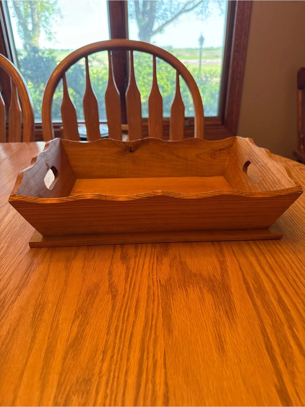 Wood Serving Tray in Honey Brown